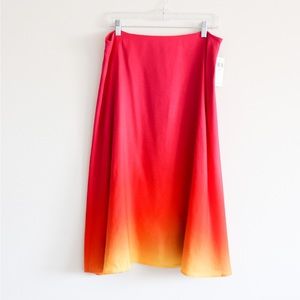 RALPH LAUREN | Ombré Linen-Blend Midi Skirt| 12P| NWT